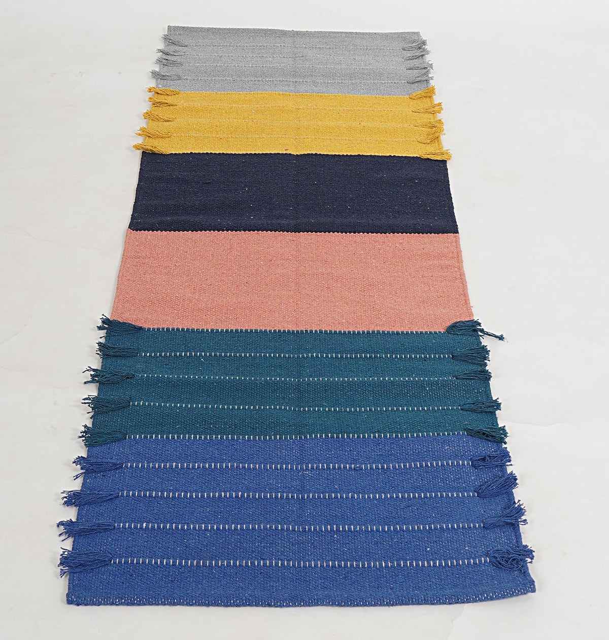 Indian Handmade 100% Organic Cotton Yoga Mat, Hand Woven Rug, Yoga Mat For Everyday Fitness at Home Comfortable Foldable Long Mat