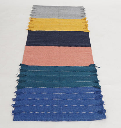 Indian Handmade 100% Organic Cotton Yoga Mat, Hand Woven Rug, Yoga Mat For Everyday Fitness at Home Comfortable Foldable Long Mat