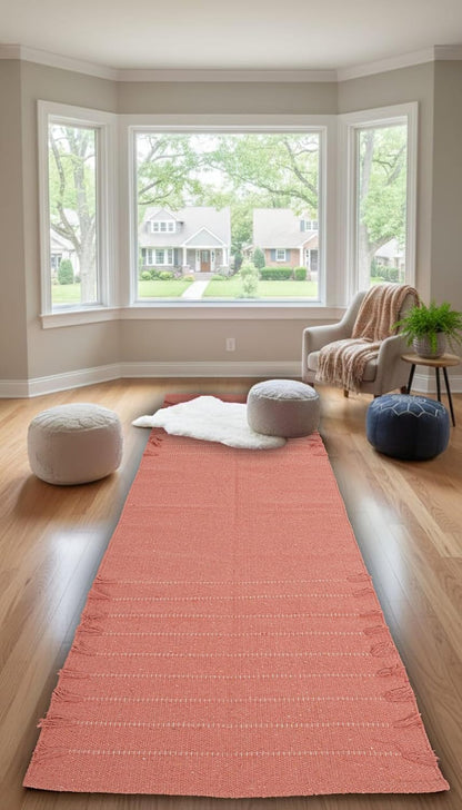 Indian Handmade 100% Organic Cotton Yoga Mat, Hand Woven Rug, Yoga Mat For Everyday Fitness at Home Comfortable Foldable Long Mat