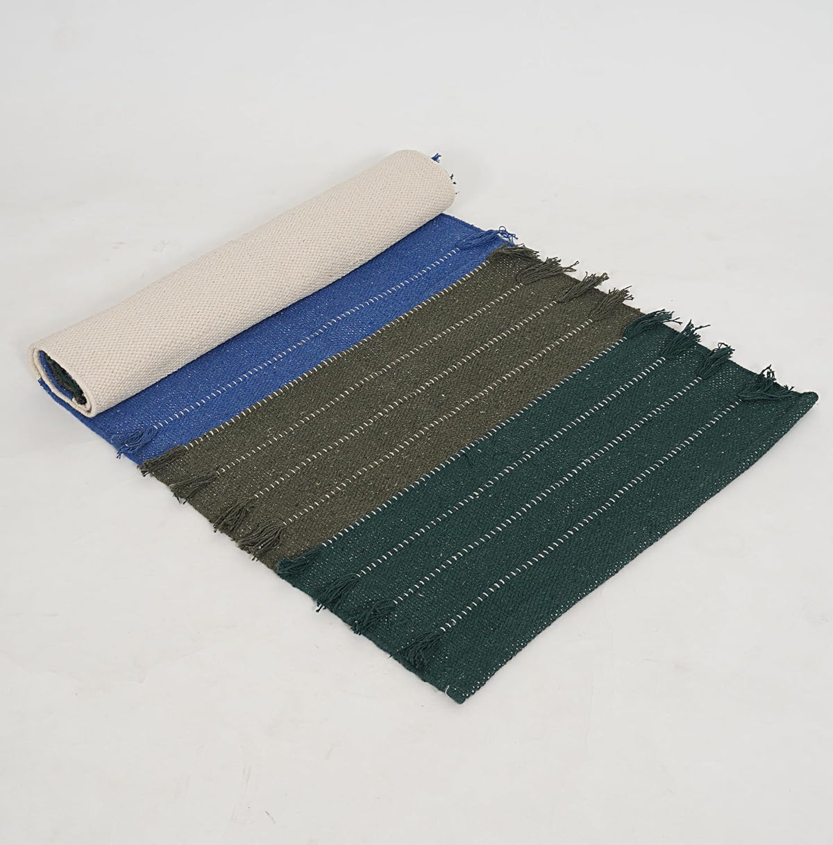 Indian Handmade 100% Organic Cotton Yoga Mat, Hand Woven Rug, Yoga Mat For Everyday Fitness at Home Comfortable Foldable Long Mat