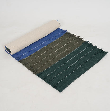 Indian Handmade 100% Organic Cotton Yoga Mat, Hand Woven Rug, Yoga Mat For Everyday Fitness at Home Comfortable Foldable Long Mat