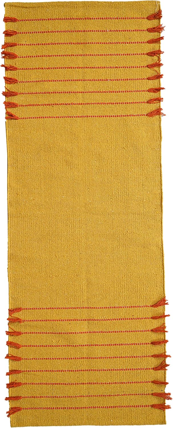 Indian Handmade 100% Organic Cotton Yoga Mat, Hand Woven Rug, Yoga Mat For Everyday Fitness at Home Comfortable Foldable Long Mat