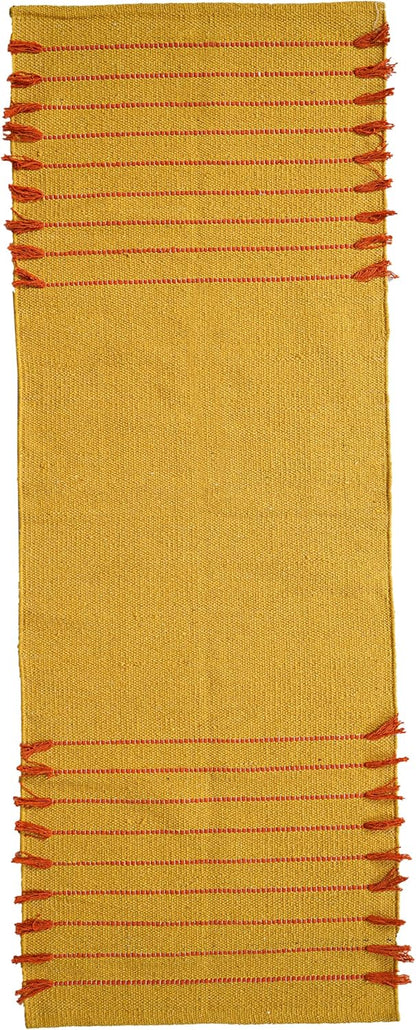 Indian Handmade 100% Organic Cotton Yoga Mat, Hand Woven Rug, Yoga Mat For Everyday Fitness at Home Comfortable Foldable Long Mat