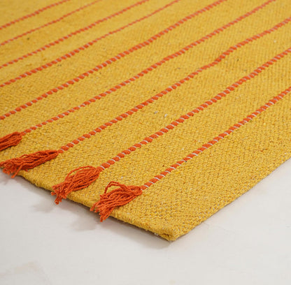 Indian Handmade 100% Organic Cotton Yoga Mat, Hand Woven Rug, Yoga Mat For Everyday Fitness at Home Comfortable Foldable Long Mat
