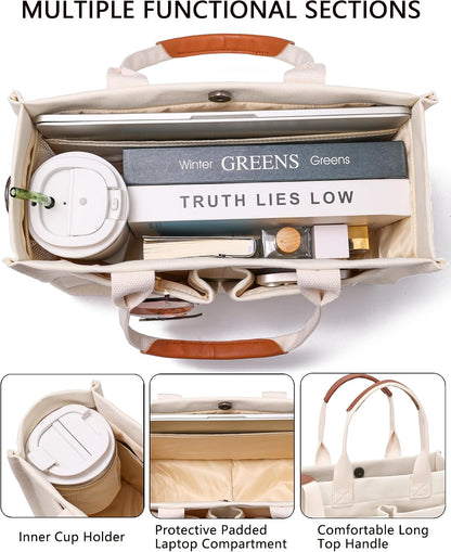 ZHMO Canvas Tote Bag for Women,Women's Bags Crossbody Bags Work Laptop Tote Bag Large Handbags Purse for Travel Nurse Teacher