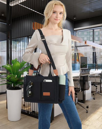ZHMO Canvas Tote Bag for Women,Women's Bags Crossbody Bags Work Laptop Tote Bag Large Handbags Purse for Travel Nurse Teacher