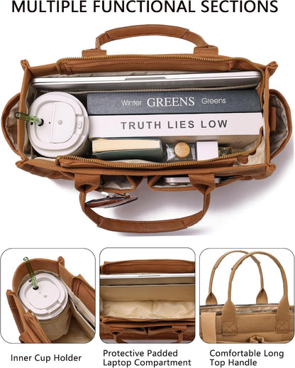 ZHMO Canvas Tote Bag for Women,Women's Bags Crossbody Bags Work Laptop Tote Bag Large Handbags Purse for Travel Nurse Teacher