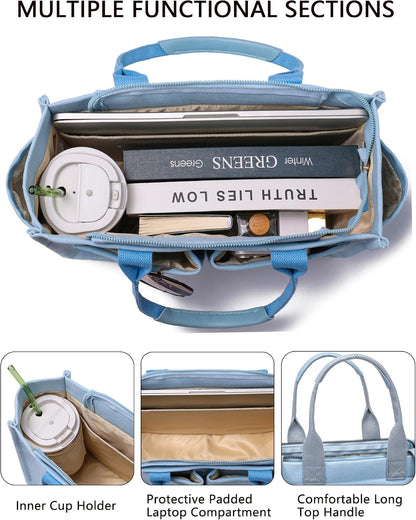 ZHMO Canvas Tote Bag for Women,Women's Bags Crossbody Bags Work Laptop Tote Bag Large Handbags Purse for Travel Nurse Teacher