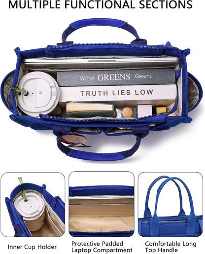 ZHMO Canvas Tote Bag for Women,Women's Bags Crossbody Bags Work Laptop Tote Bag Large Handbags Purse for Travel Nurse Teacher