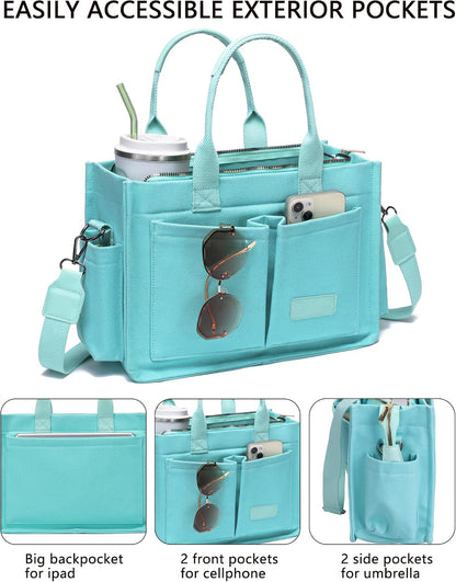 ZHMO Canvas Tote Bag for Women,Women's Bags Crossbody Bags Work Laptop Tote Bag Large Handbags Purse for Travel Nurse Teacher