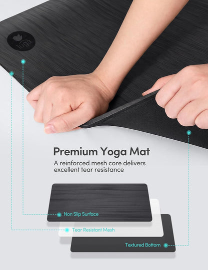 Pro Non Slip Yoga Mat Thick for Hot Yoga, Pilates, Workout & Home Gym