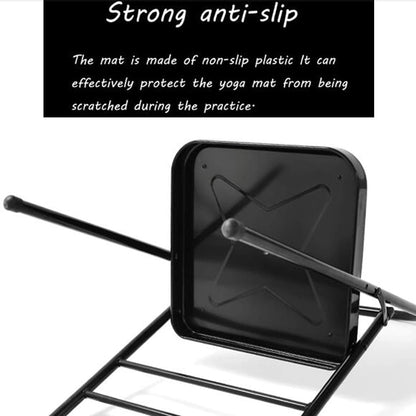 Yoga Chair,Iyengar Yoga Chair,PU Leather Backless Yoga Chair,Metal Folding Yoga Chair,Portable Yoga Chair,Home Fitness Inverted Yoga Chair,Black