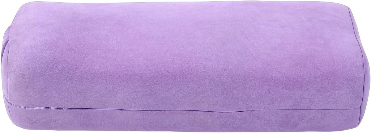 Meditation Cushion, Triple Layer Sponge Core Yoga Bolster Pillow, Restorative Yoga Pillow with Suede Cover Easy Carry Handle Machine Washable for Home Studio Relaxation (Purple)