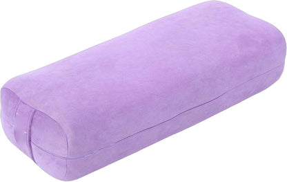 Meditation Cushion, Triple Layer Sponge Core Yoga Bolster Pillow, Restorative Yoga Pillow with Suede Cover Easy Carry Handle Machine Washable for Home Studio Relaxation (Purple)