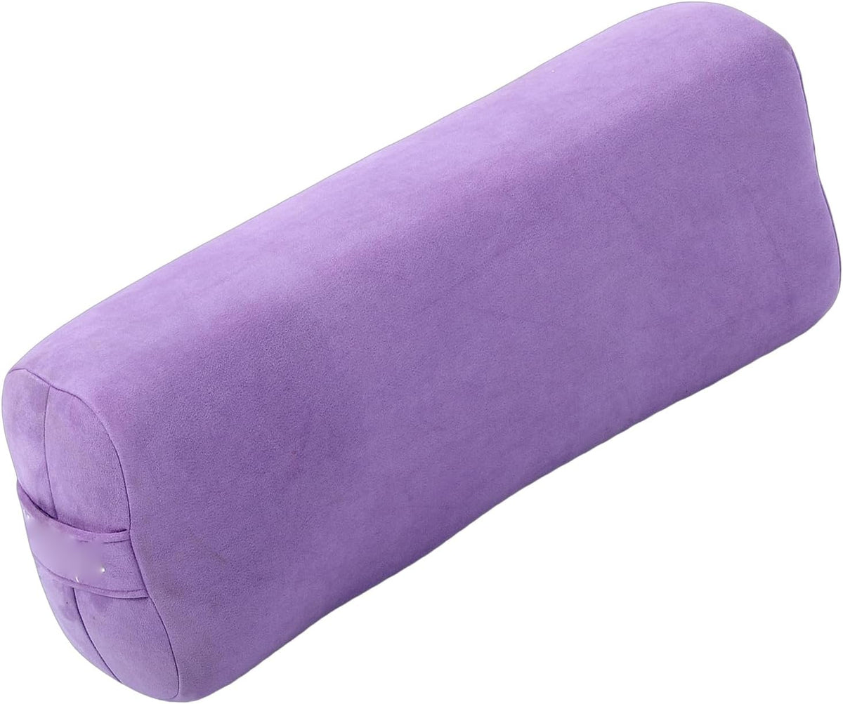 Meditation Cushion, Triple Layer Sponge Core Yoga Bolster Pillow, Restorative Yoga Pillow with Suede Cover Easy Carry Handle Machine Washable for Home Studio Relaxation (Purple)