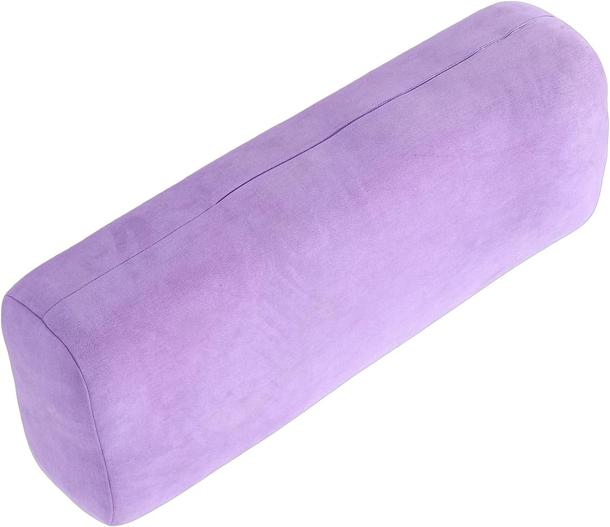 Meditation Cushion, Triple Layer Sponge Core Yoga Bolster Pillow, Restorative Yoga Pillow with Suede Cover Easy Carry Handle Machine Washable for Home Studio Relaxation (Purple)
