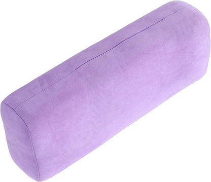 Meditation Cushion, Triple Layer Sponge Core Yoga Bolster Pillow, Restorative Yoga Pillow with Suede Cover Easy Carry Handle Machine Washable for Home Studio Relaxation (Purple)