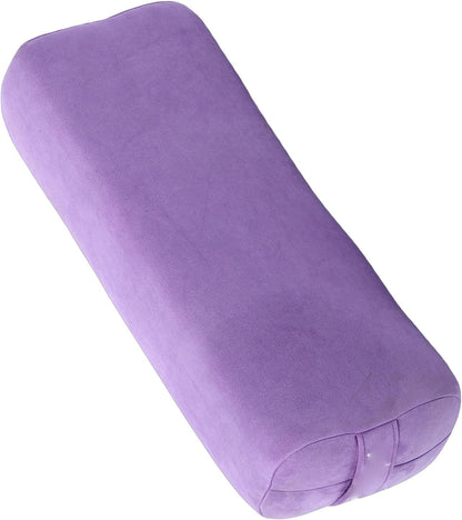 Meditation Cushion, Triple Layer Sponge Core Yoga Bolster Pillow, Restorative Yoga Pillow with Suede Cover Easy Carry Handle Machine Washable for Home Studio Relaxation (Purple)