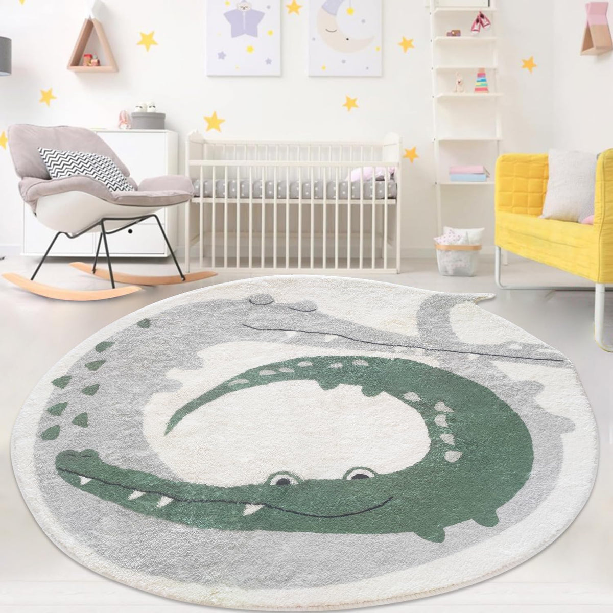 Cute Animals Round Rug,39.4“ Non Slip Soft Area Rugs for Living Room Bedroom