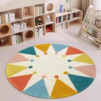 Cute Animals Round Rug,39.4“ Non Slip Soft Area Rugs for Living Room Bedroom