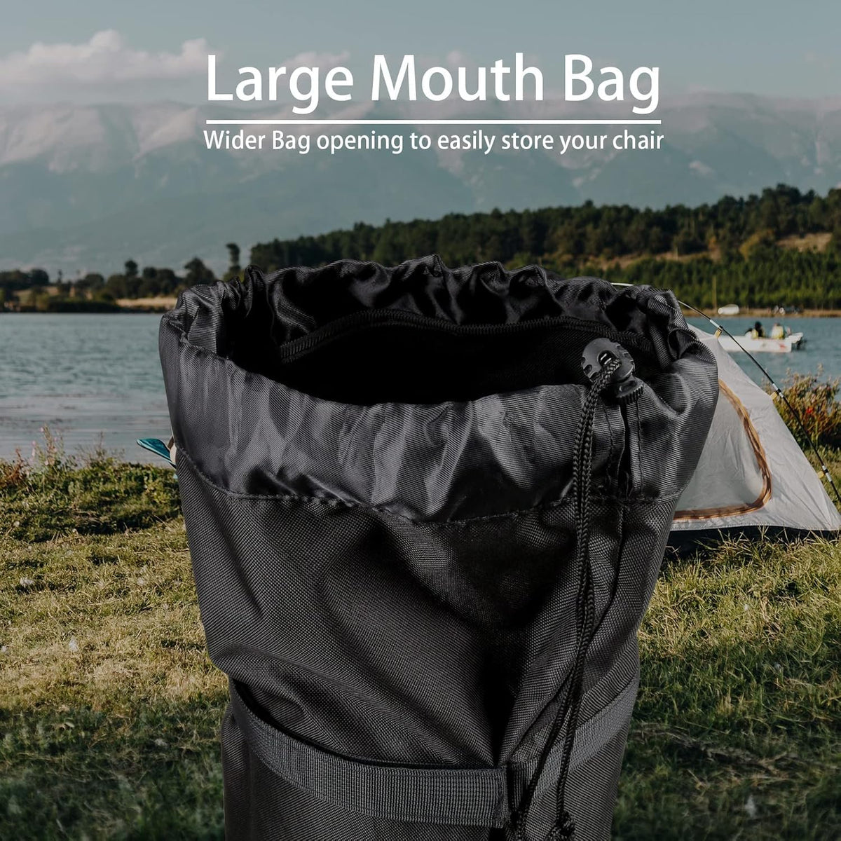 Foldable Camp Chair Replacement Bag Carrying Bag Large Mouth Bag with Shoulder Strap for Outdoor Camping, Heavy Duty Large Storage Folding Chair Bag 48 inches (Chair is not Included)