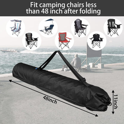 Foldable Camp Chair Replacement Bag Carrying Bag Large Mouth Bag with Shoulder Strap for Outdoor Camping, Heavy Duty Large Storage Folding Chair Bag 48 inches (Chair is not Included)