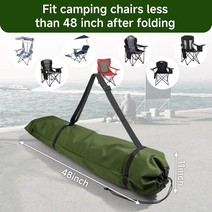 Foldable Camp Chair Replacement Bag Carrying Bag Large Mouth Bag with Shoulder Strap for Outdoor Camping, Heavy Duty Large Storage Folding Chair Bag 48 inches (Chair is not Included)