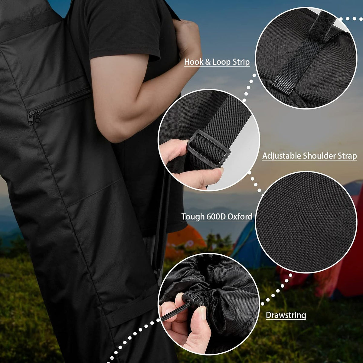 Foldable Camp Chair Replacement Bag Carrying Bag Large Mouth Bag with Shoulder Strap for Outdoor Camping, Heavy Duty Large Storage Folding Chair Bag 48 inches (Chair is not Included)
