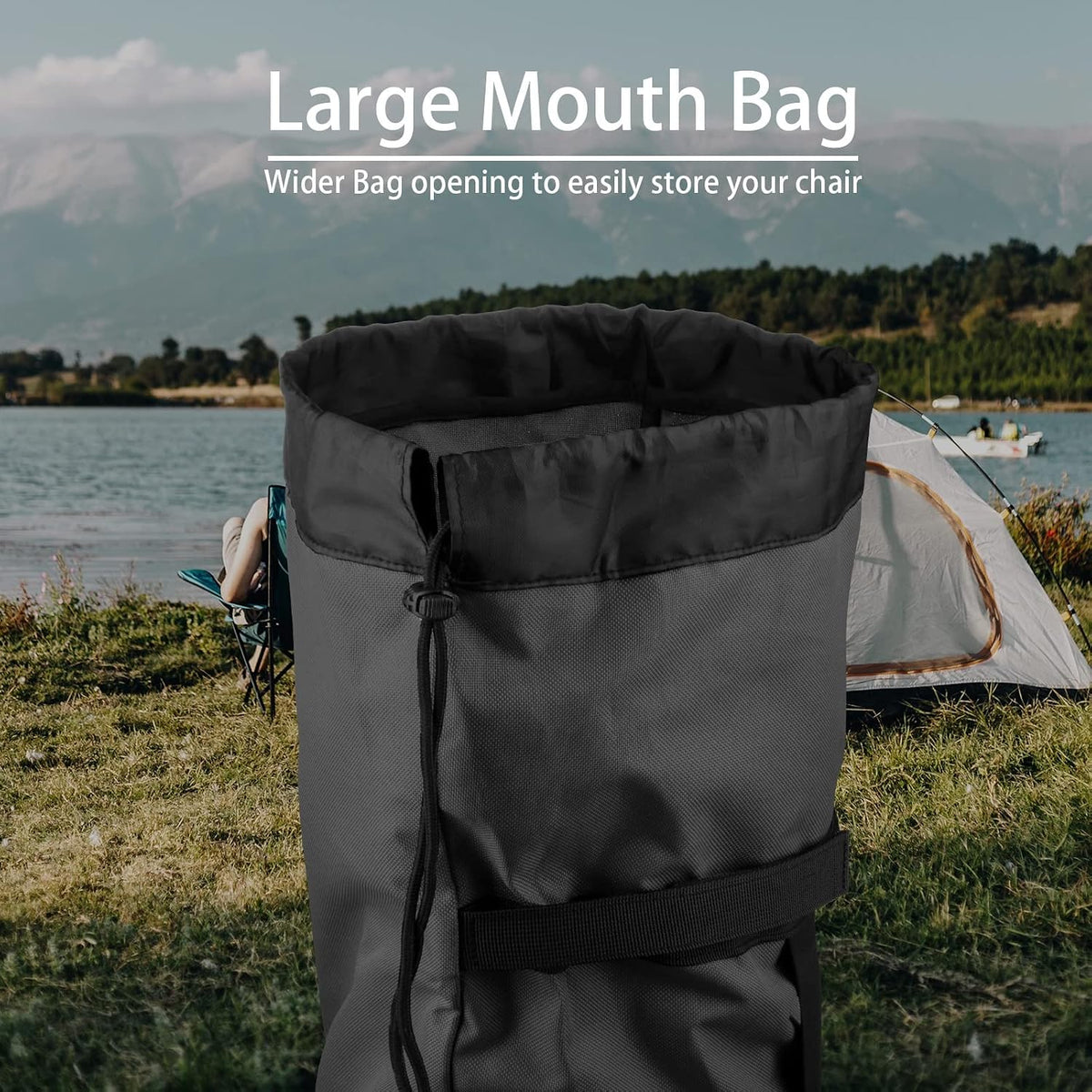 Foldable Camp Chair Replacement Bag Carrying Bag Large Mouth Bag with Shoulder Strap for Outdoor Camping, Heavy Duty Large Storage Folding Chair Bag 48 inches (Chair is not Included)