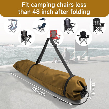 Foldable Camp Chair Replacement Bag Carrying Bag Large Mouth Bag with Shoulder Strap for Outdoor Camping, Heavy Duty Large Storage Folding Chair Bag 48 inches (Chair is not Included)