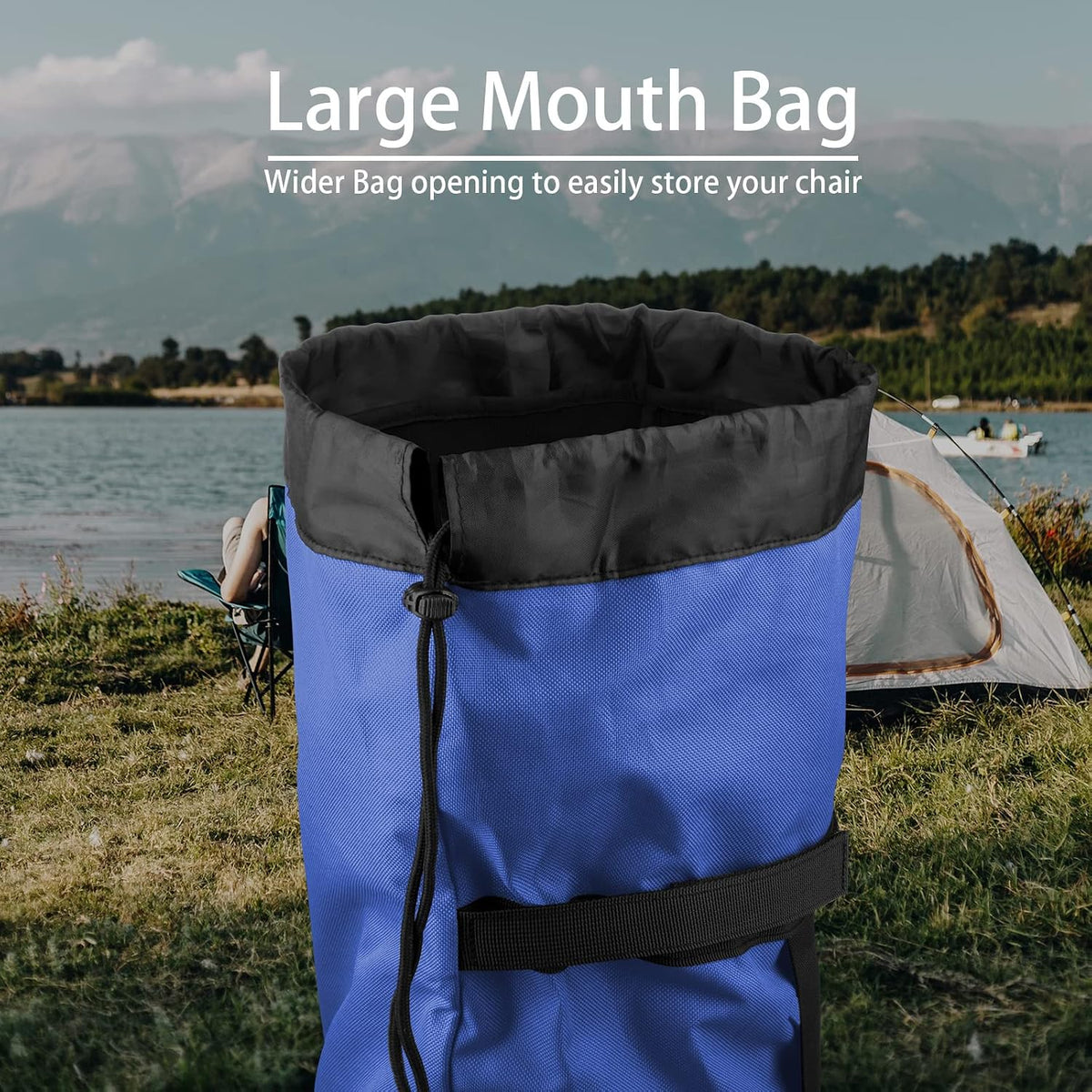 Foldable Camp Chair Replacement Bag Carrying Bag Large Mouth Bag with Shoulder Strap for Outdoor Camping, Heavy Duty Large Storage Folding Chair Bag 48 inches (Chair is not Included)
