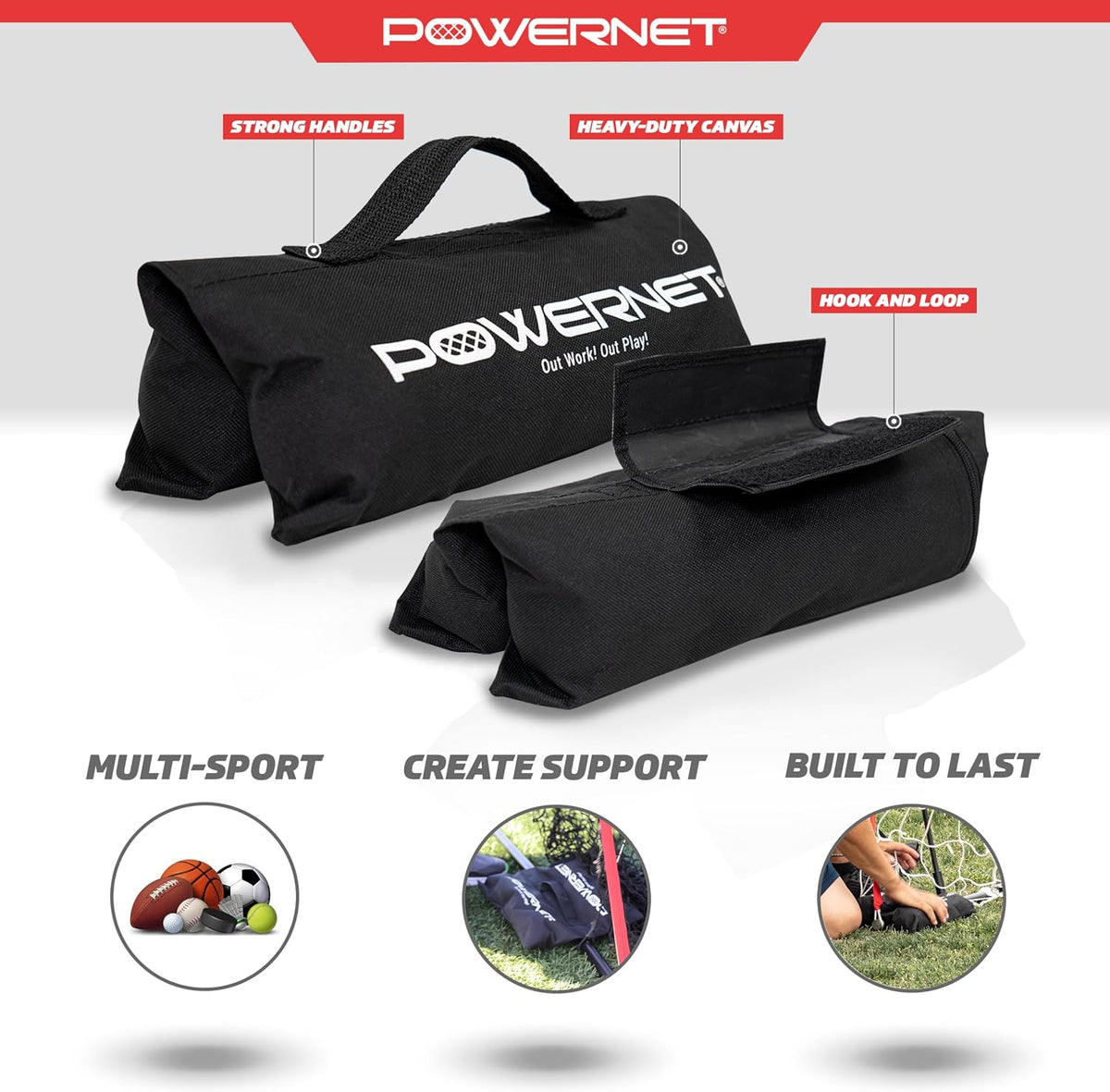 All Sport Sandbags, Portable Soccer Goal Stability Sand Bags, Extra Weight for Football, Softball or Baseball Net, Fill Heavy Duty Bags with Sand or Weighted Balls
