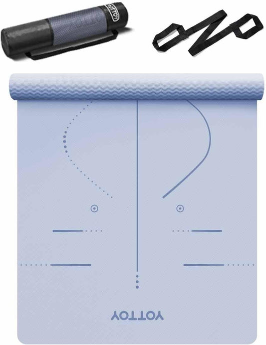 Yoga Mat, 72"x 32"x1/3" Extra Wide Non-Slip Exercise Fitness Yoga Mats,Eco-Friendly TPE Exercise Mats for Women Men Home Workout with Strap Bag