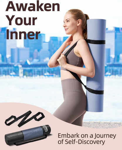 Yoga Mat, 72"x 32"x1/3" Extra Wide Non-Slip Exercise Fitness Yoga Mats,Eco-Friendly TPE Exercise Mats for Women Men Home Workout with Strap Bag