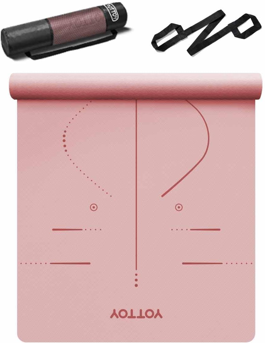 Yoga Mat, 72"x 32"x1/3" Extra Wide Non-Slip Exercise Fitness Yoga Mats,Eco-Friendly TPE Exercise Mats for Women Men Home Workout with Strap Bag