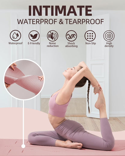 Yoga Mat, 72"x 32"x1/3" Extra Wide Non-Slip Exercise Fitness Yoga Mats,Eco-Friendly TPE Exercise Mats for Women Men Home Workout with Strap Bag