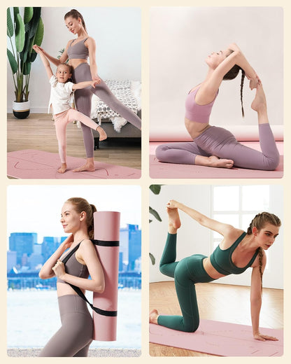 Yoga Mat, 72"x 32"x1/3" Extra Wide Non-Slip Exercise Fitness Yoga Mats,Eco-Friendly TPE Exercise Mats for Women Men Home Workout with Strap Bag