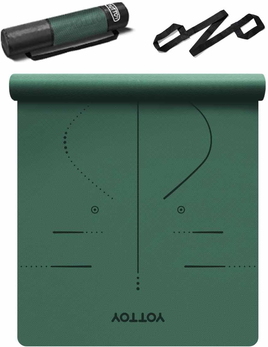 Yoga Mat, 72"x 32"x1/3" Extra Wide Non-Slip Exercise Fitness Yoga Mats,Eco-Friendly TPE Exercise Mats for Women Men Home Workout with Strap Bag