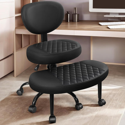 Cross Legged Office Chair, ADHD Chair with Wider Footrest and Wheels