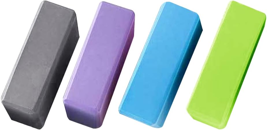 4 Pcs Yoga Blocks High Density EVA Yoga Brick Foam Blocks to Improve Strength, Flexibility and Balance, Non-Slip Surface for Yoga Pilates Meditation