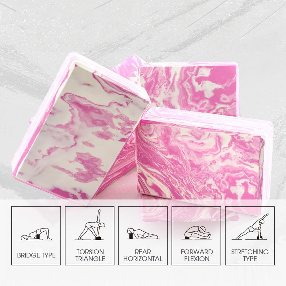 4 Pcs Yoga Blocks High Density EVA Yoga Brick Foam Blocks to Improve Strength, Flexibility and Balance, Non-Slip Surface for Yoga Pilates Meditation