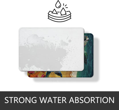 Yoga Bathroom Rugs Gradient Bath Mat,Meditation 20"X 32" Doormats Floor Mats for Kids Boys Girls Teens Lotus Art Non Slip Bath Rug