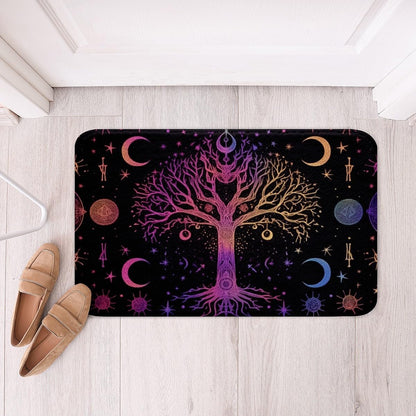 Yoga Bathroom Rugs Gradient Bath Mat,Meditation 20"X 32" Doormats Floor Mats for Kids Boys Girls Teens Lotus Art Non Slip Bath Rug