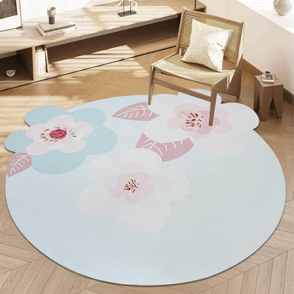 Irregular Large Flower Meditation Mat Non Slip Round Pilates Yoga Mat Natural Rubber with Sueded Surface Exercise Mat
