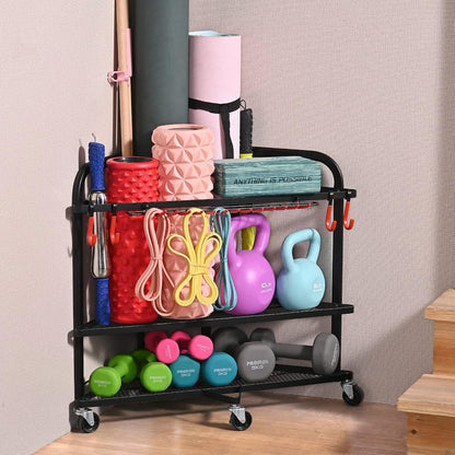 Home Gym Storage Rack for Dumbbells, Kettlebells and Yoga Mats