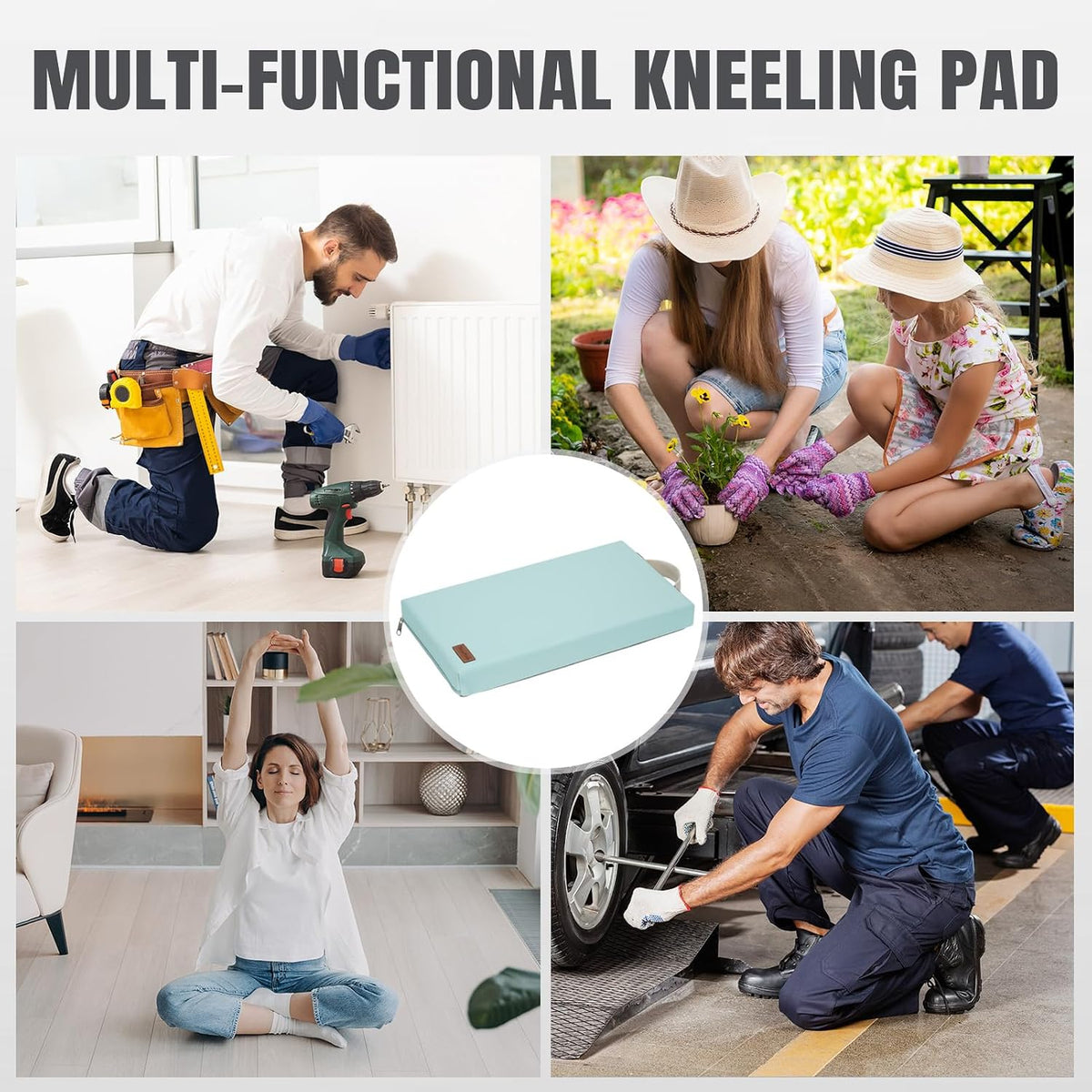 HappyPicnic Extra Thick Kneeling Pad, 1 Pack, Green, 17.5 x 11 x 2in