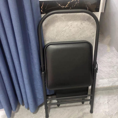 Yoga Auxiliary Chair,Foldable Backless,Yoga Chair Iyengar,Solid Anti Slip,Backless Yoga Chair Prop,Home Exercises Reinforced Design,Black+Khaki