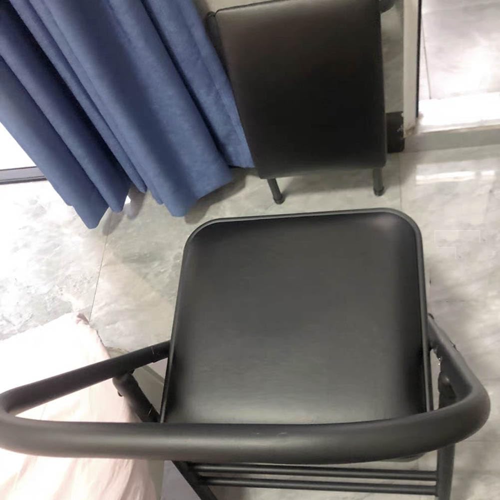 Yoga Auxiliary Chair,Foldable Backless,Yoga Chair Iyengar,Solid Anti Slip,Backless Yoga Chair Prop,Home Exercises Reinforced Design,Black+Khaki