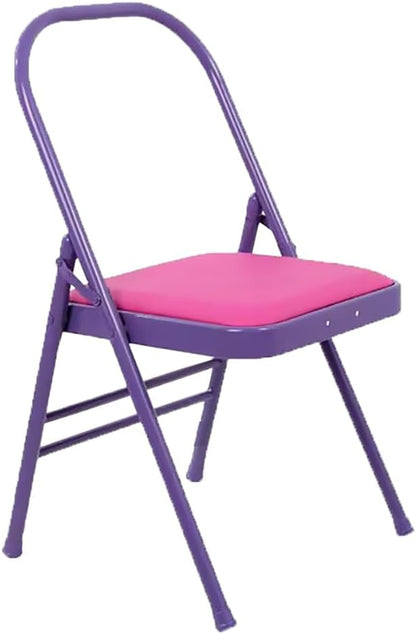Pilates Yoga Chair,Iyengar Auxiliary Chair,Yoga Auxiliary Chair Backless Yoga Chair Anti-Slip,Stable with Non-Slip Feet Covers,Purple-Routine