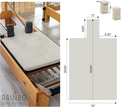 Pilates Reformer Non-Slip Mat Towel (Included 2 Pcs Shoulder Block Covers) (NAVY BLUE)